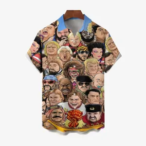 Comic Gladiator Casual Short Sleeve Shirt 2409005076