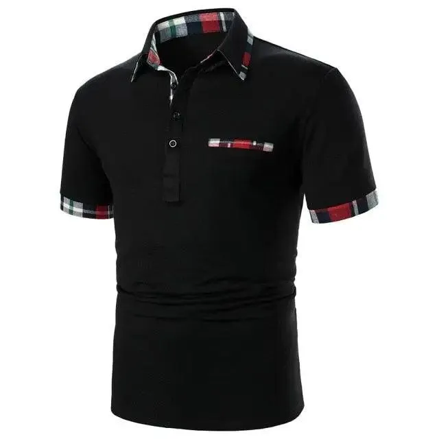 Cool Polo Men Shirt Nice Short Sleeve Polo Shirt Contrast More Color Polo New Clothing Summer Streetwear Casual Fashion Men Tops Men's Golf Polo Shirt Short Sleeve Tactical Polo Shirts Slim Fit Casual Tennis T-Shirt