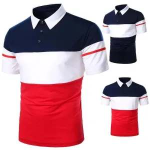 Cool Polo Men Shirt Nice Short Sleeve Polo Shirt Contrast More Color Polo New Clothing Summer Streetwear Casual Fashion Men Tops Men's Golf Polo Shirt Short Sleeve Tactical Polo Shirts Slim Fit Casual Tennis T-Shirt