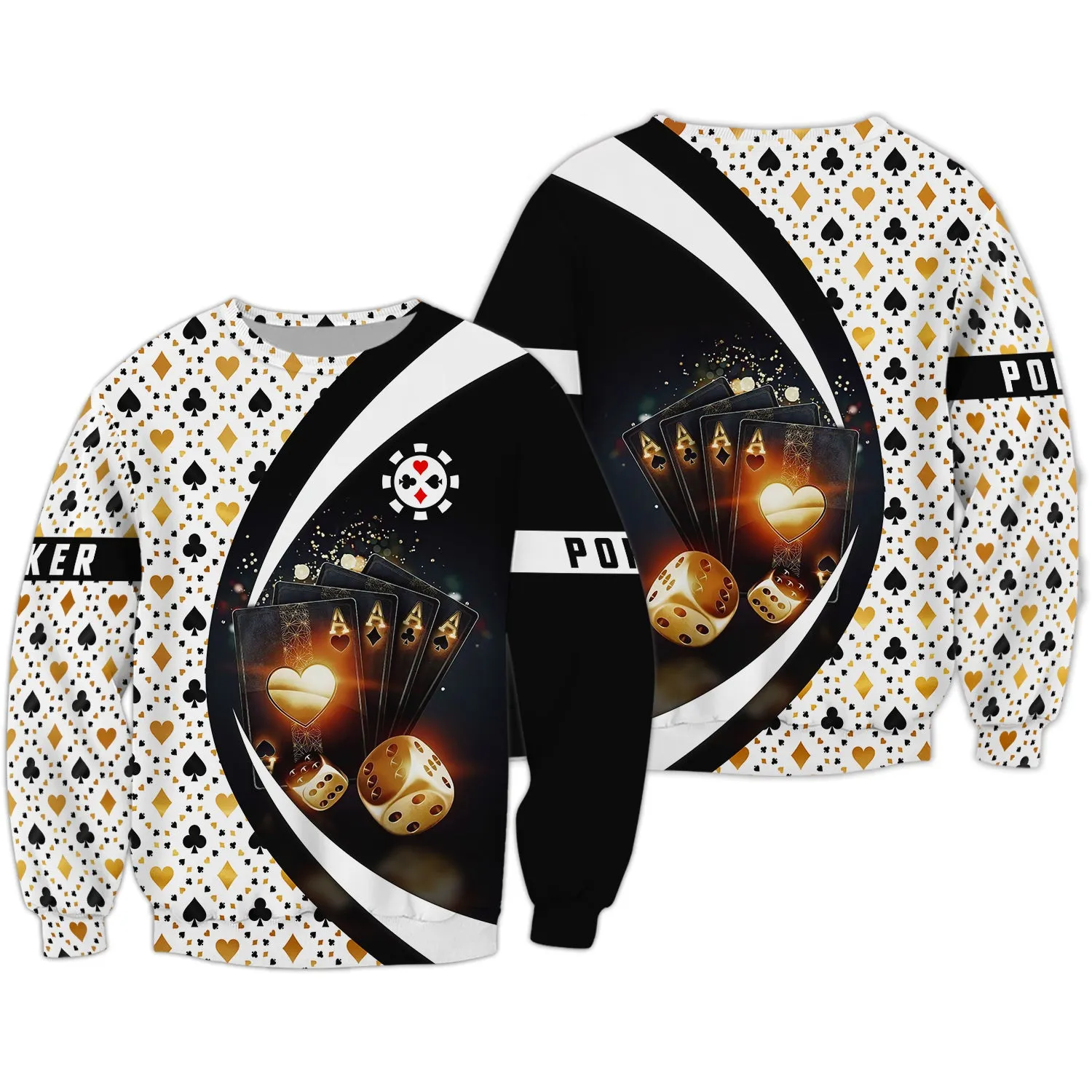 Custom 3D Poker Shirt For Him, Women Poker Hoodie, Poker Gift For Dad