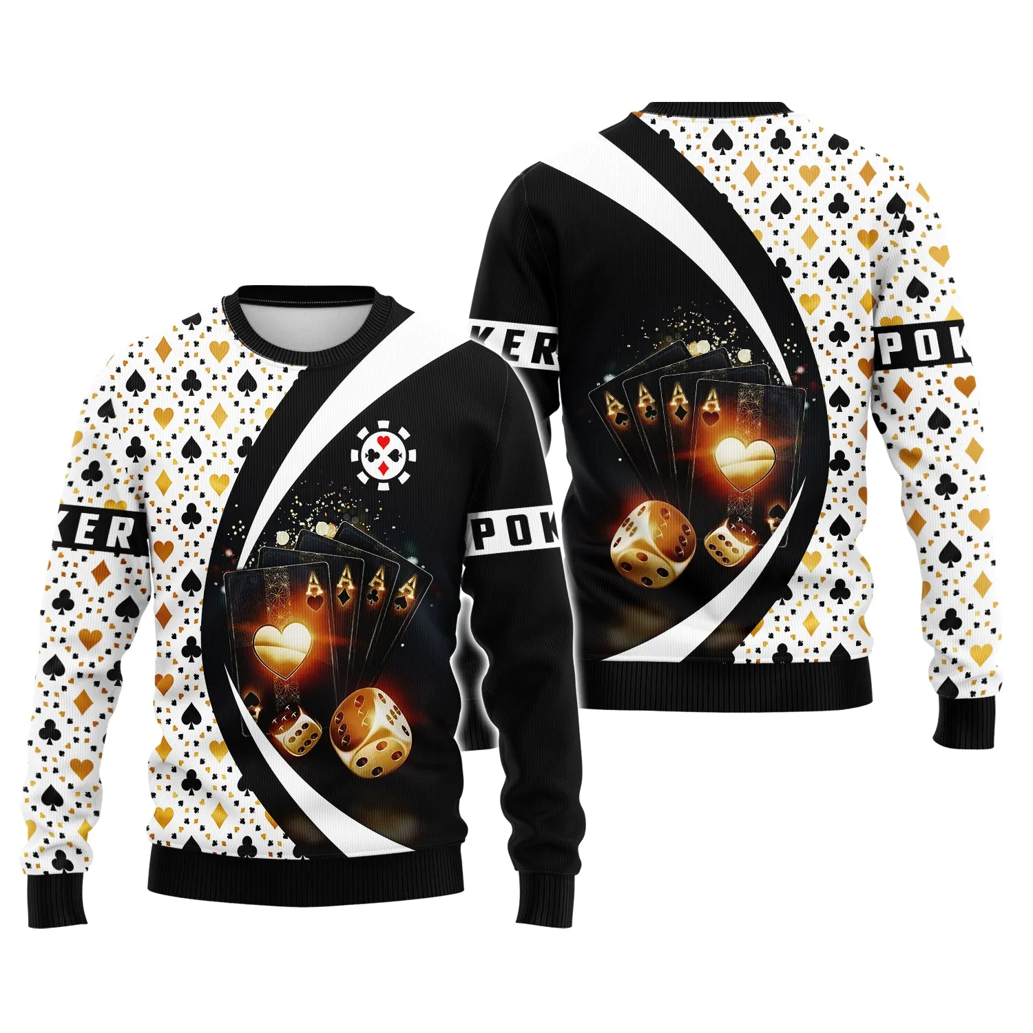 Custom 3D Poker Shirt For Him, Women Poker Hoodie, Poker Gift For Dad