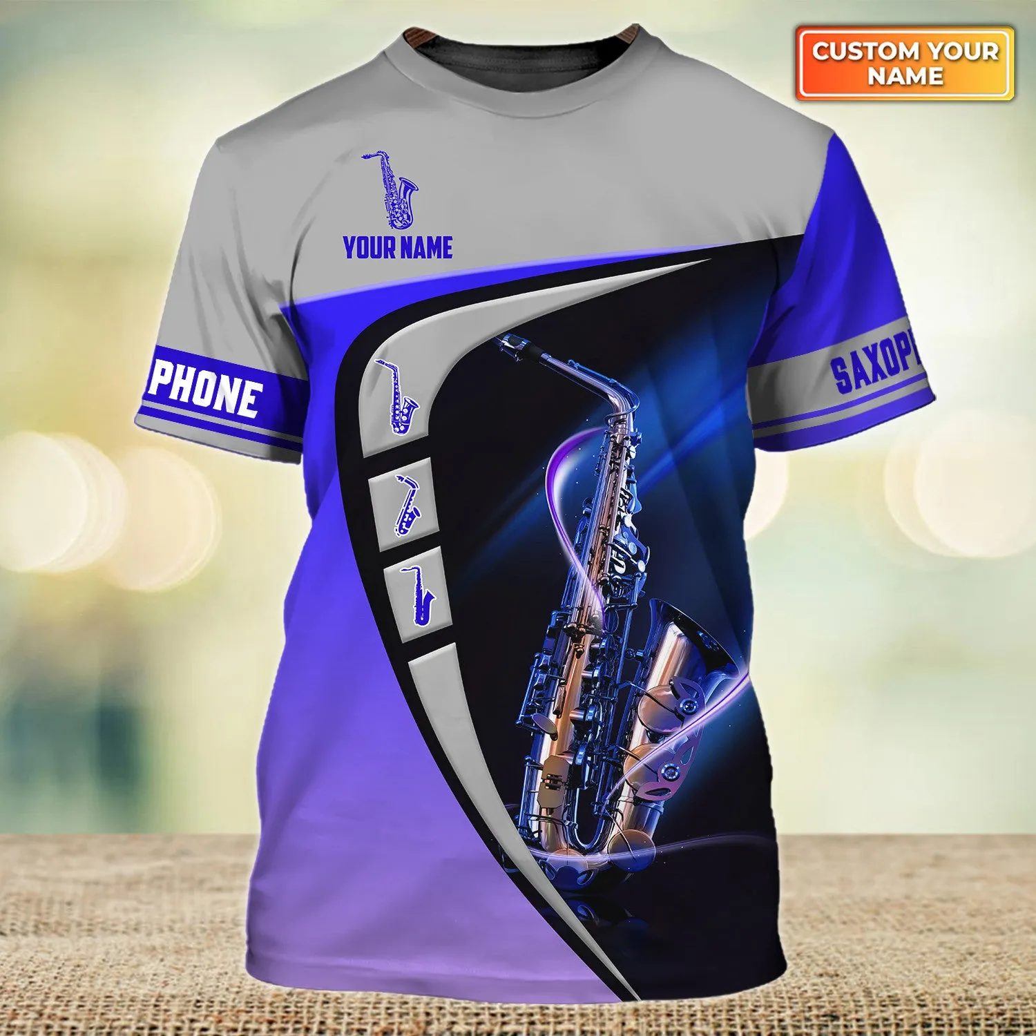 Custom Saxophone Shirts Saxophone Pattern Design Shirts 2746