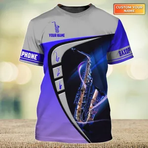 Custom Saxophone Shirts Saxophone Pattern Design Shirts 2746