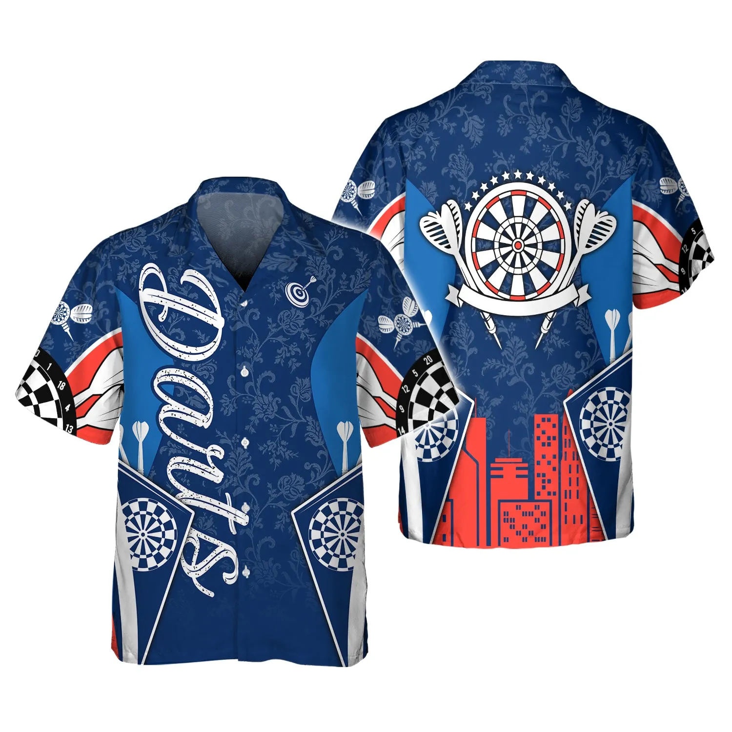 Darts Blue 3D Printed Shirts