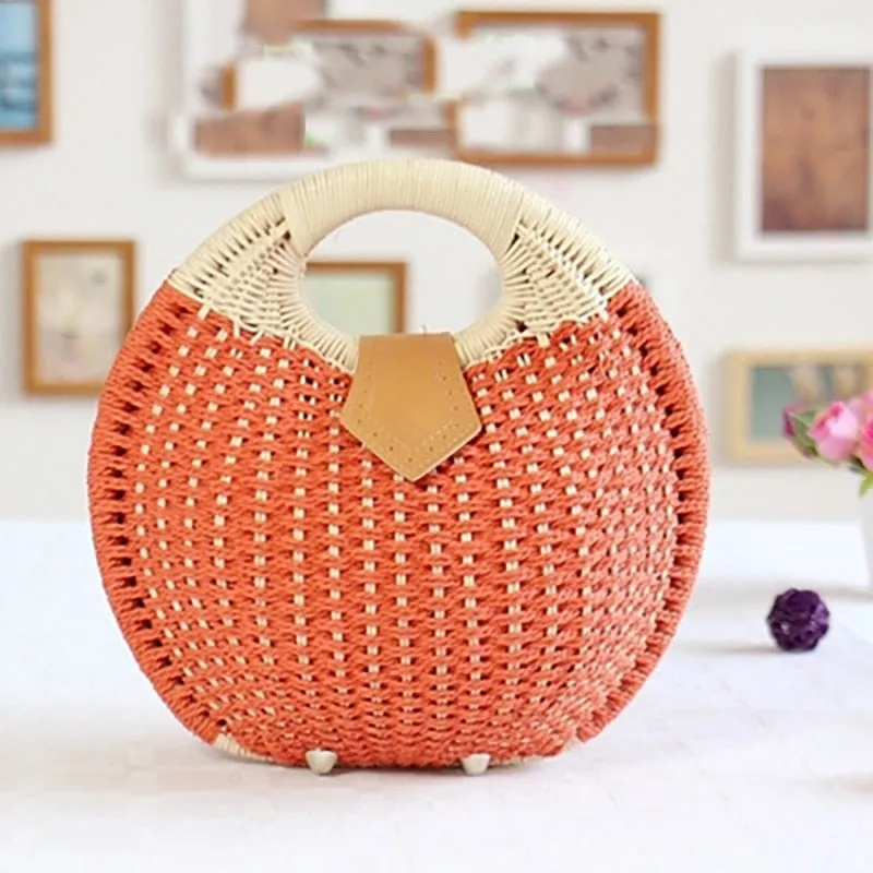 Dewey Beach Straw Tote Handbag
