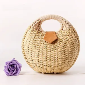 Dewey Beach Straw Tote Handbag