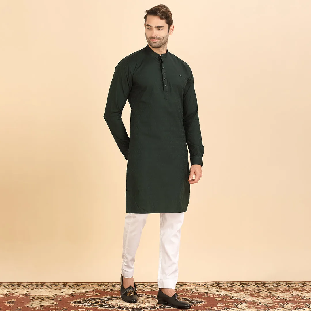 Emerald Elegance Stylish Green Kurta for Men