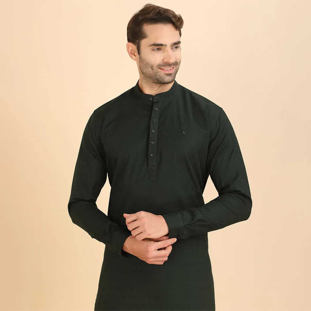 Emerald Elegance Stylish Green Kurta for Men