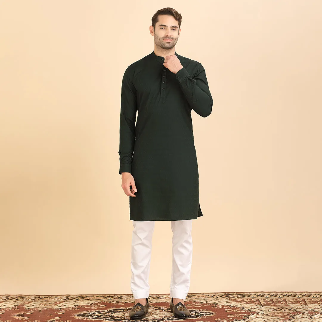 Emerald Elegance Stylish Green Kurta for Men