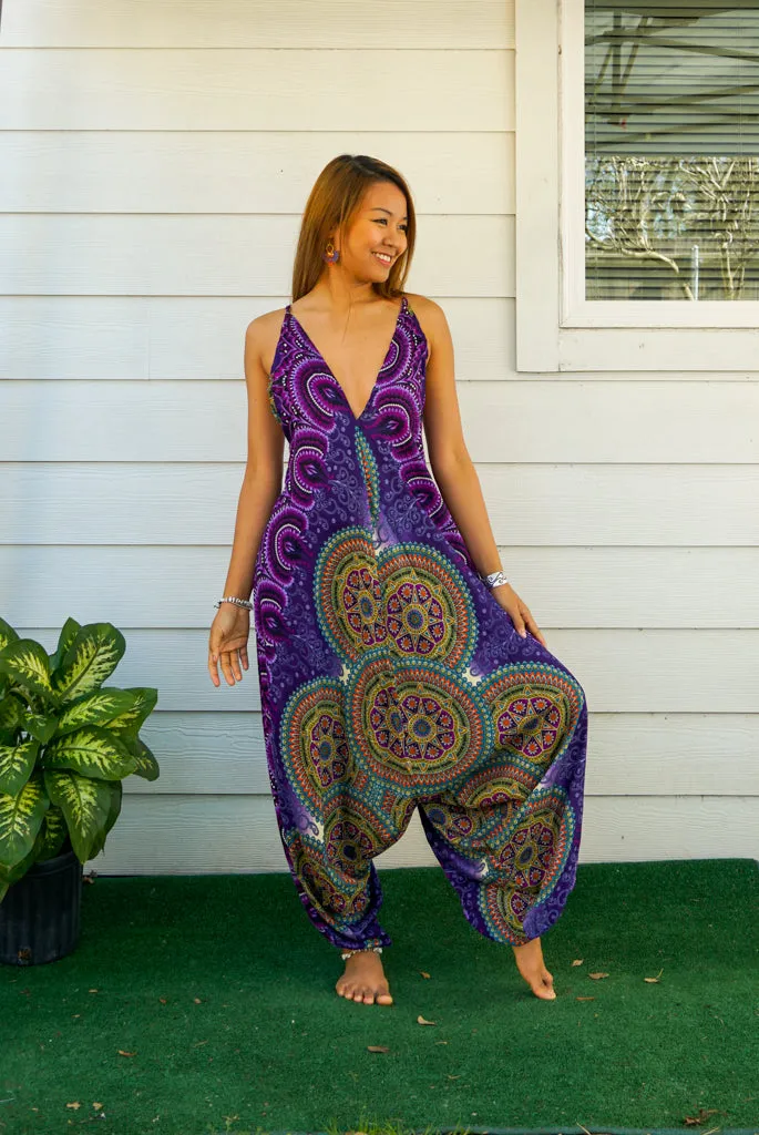 Enchanted Plum Boho Hippie Jumpsuit