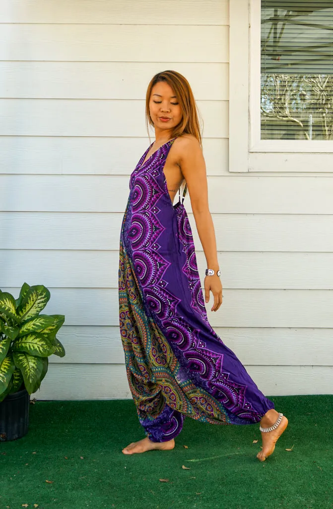 Enchanted Plum Boho Hippie Jumpsuit