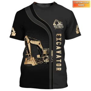 Excavator 3D Tshirt Zip Hoodie Polo