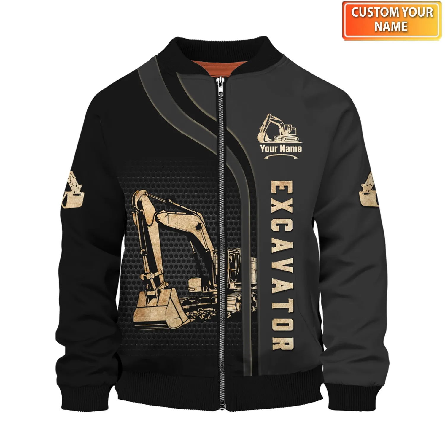Excavator 3D Tshirt Zip Hoodie Polo