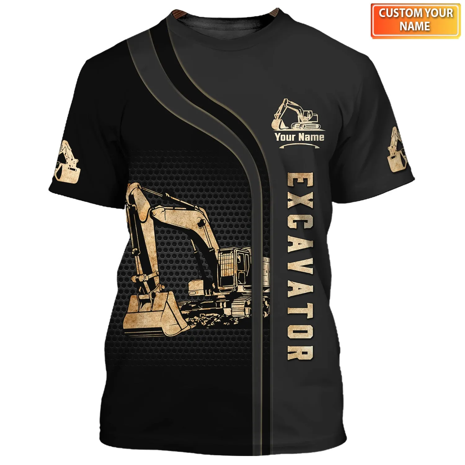 Excavator 3D Tshirt Zip Hoodie Polo