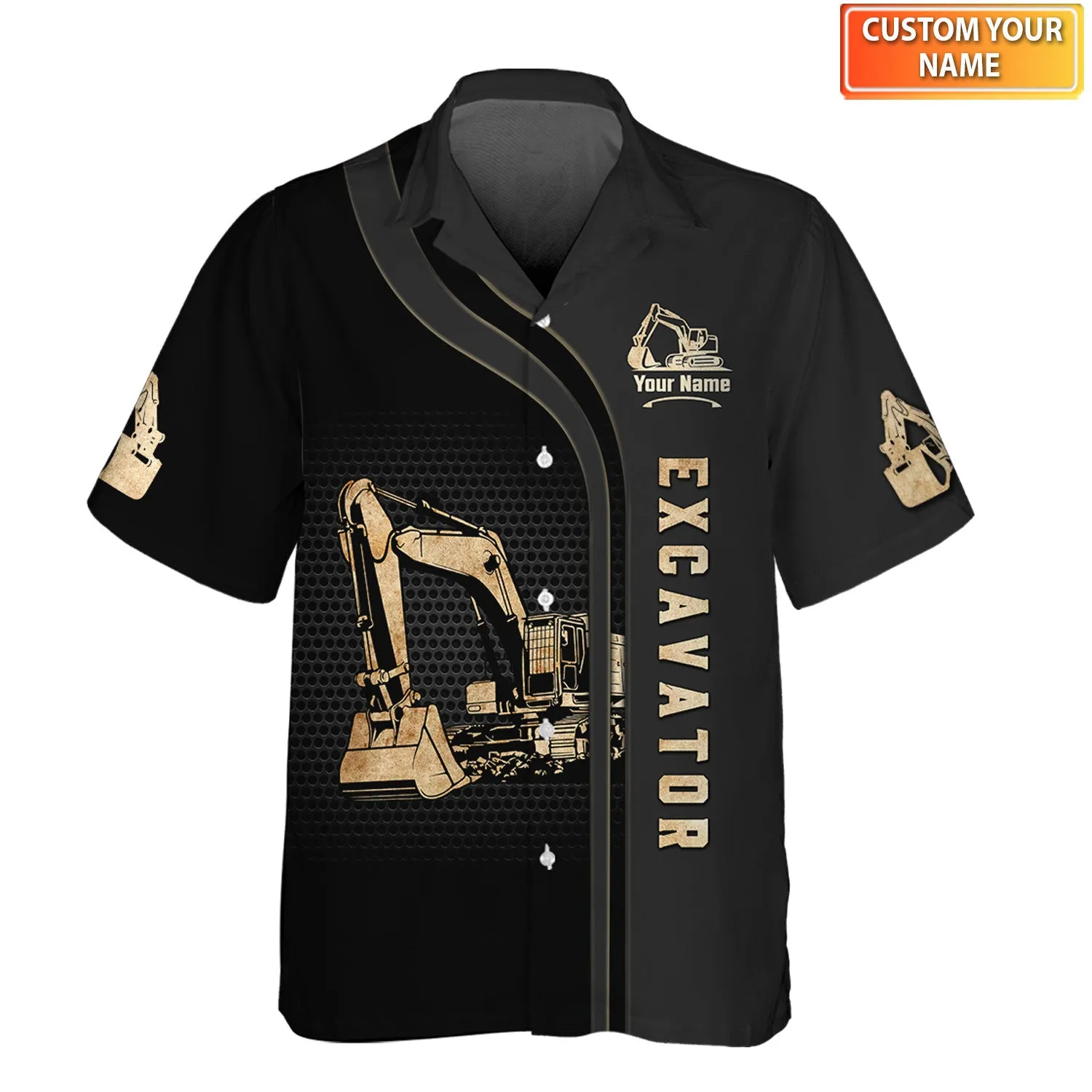 Excavator 3D Tshirt Zip Hoodie Polo