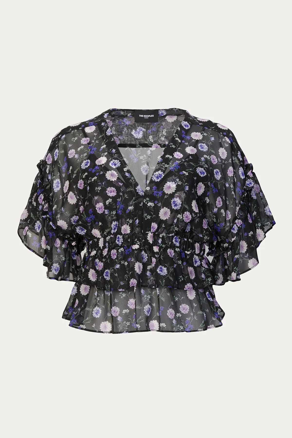 FLORAL-PRINT SILK BLOUSE