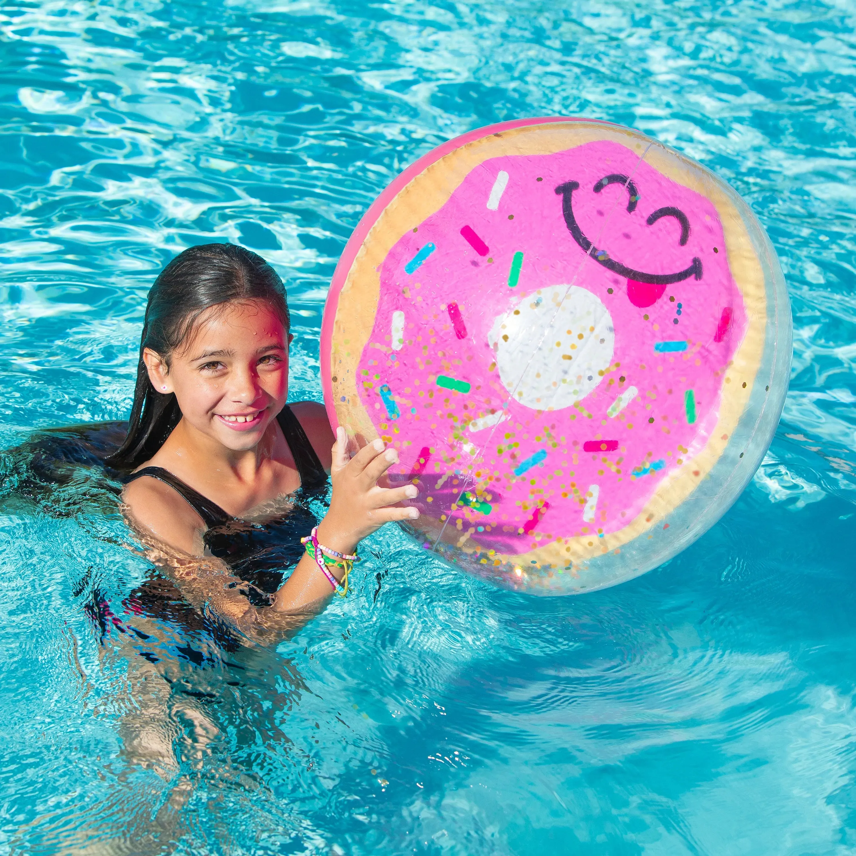 Giant Sparkly Beach Ball - Donut