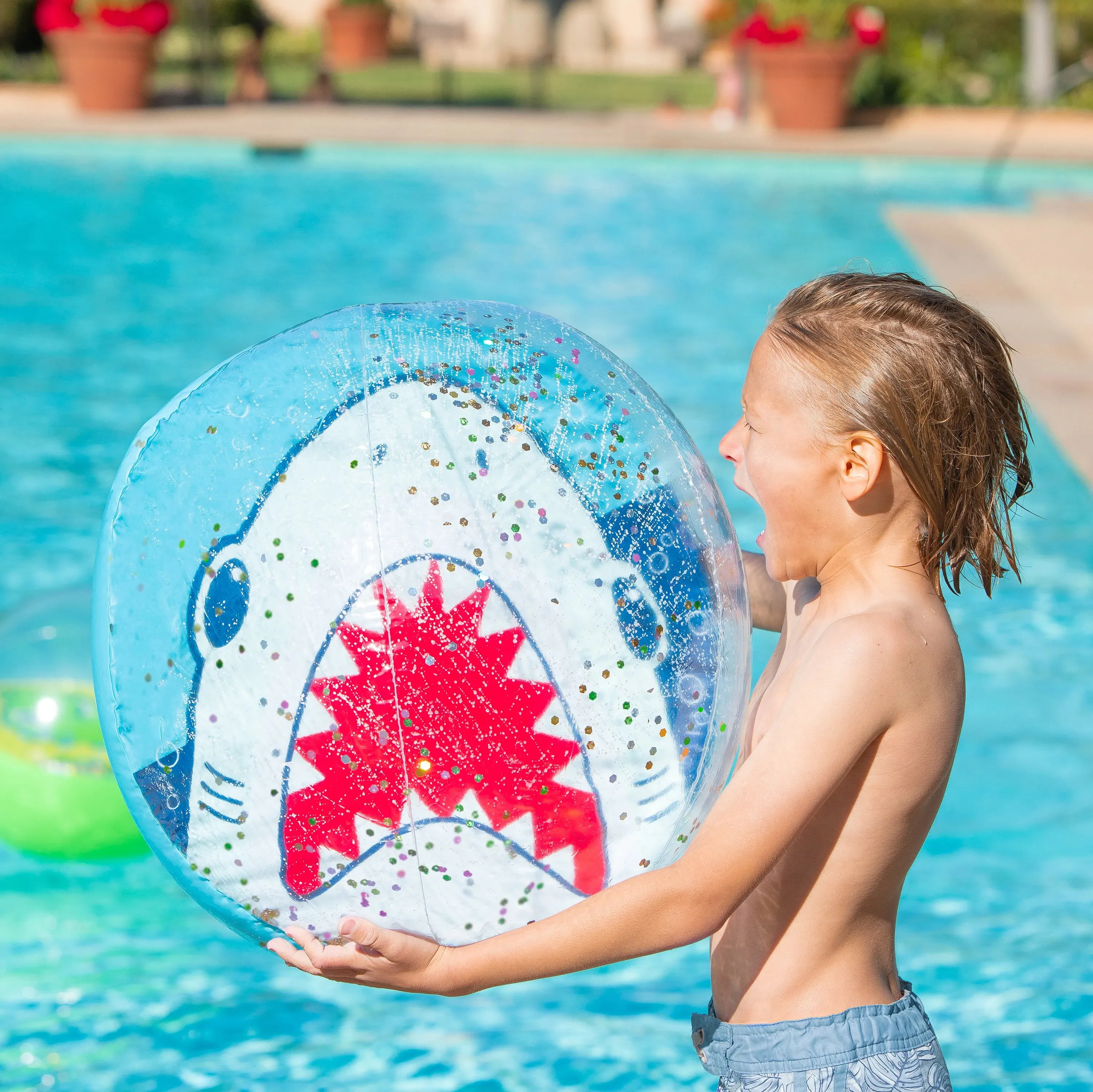 Giant Sparkly Beach Ball - Shark