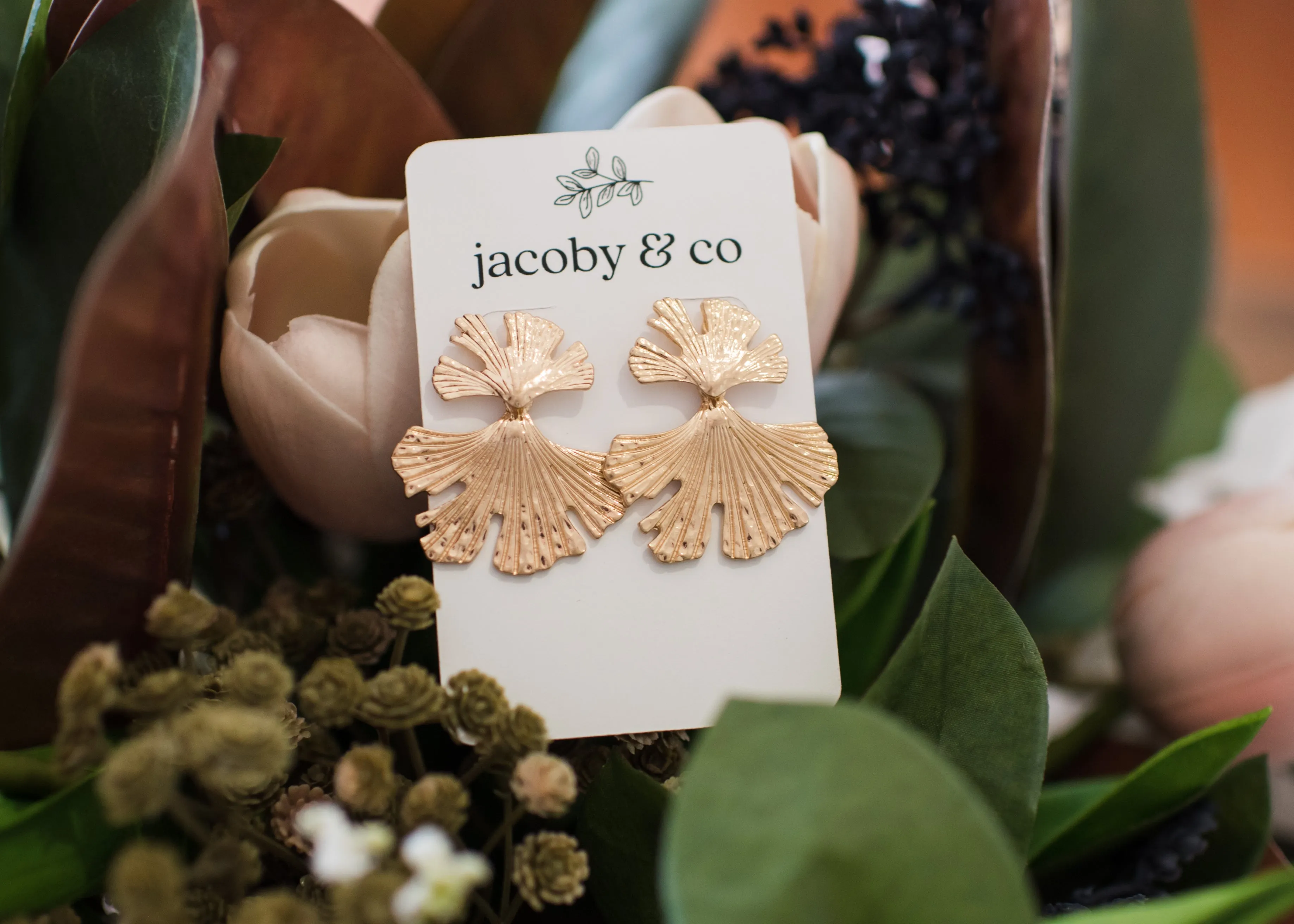 Gold Palm Earrings