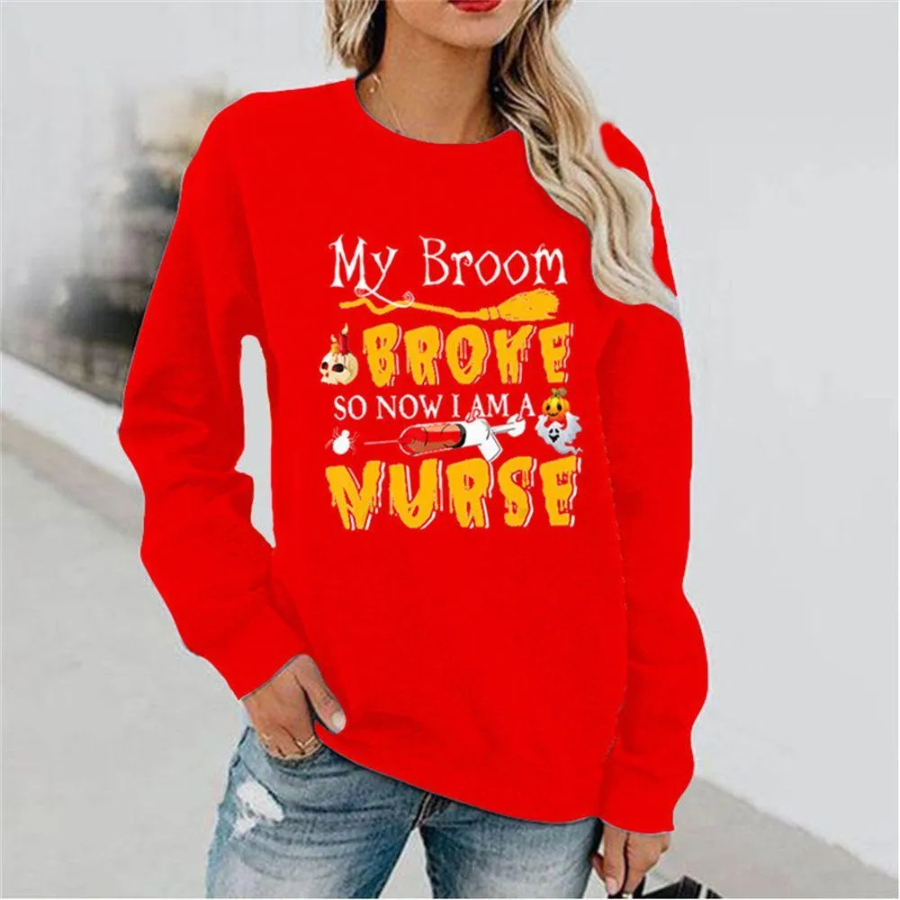 Graphic long Sleeve Shirts Broke Nurse