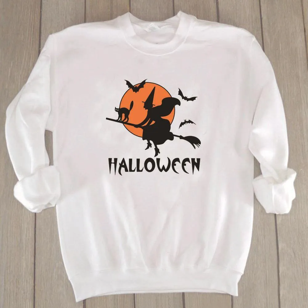Graphic long Sleeve Shirts Broom And A Cat