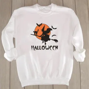 Graphic long Sleeve Shirts Broom And A Cat