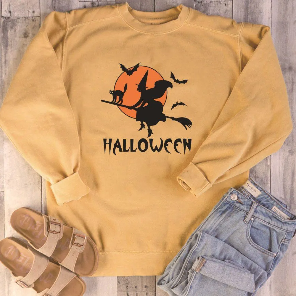 Graphic long Sleeve Shirts Broom And A Cat