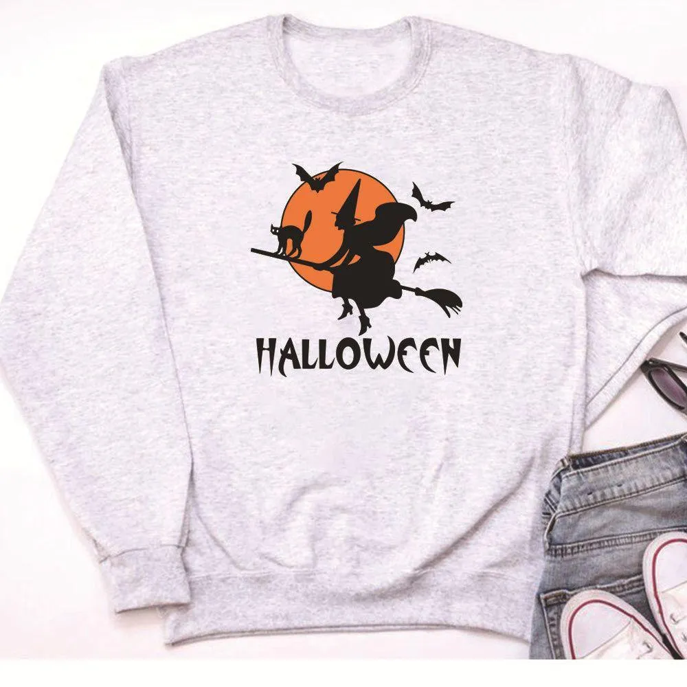 Graphic long Sleeve Shirts Broom And A Cat