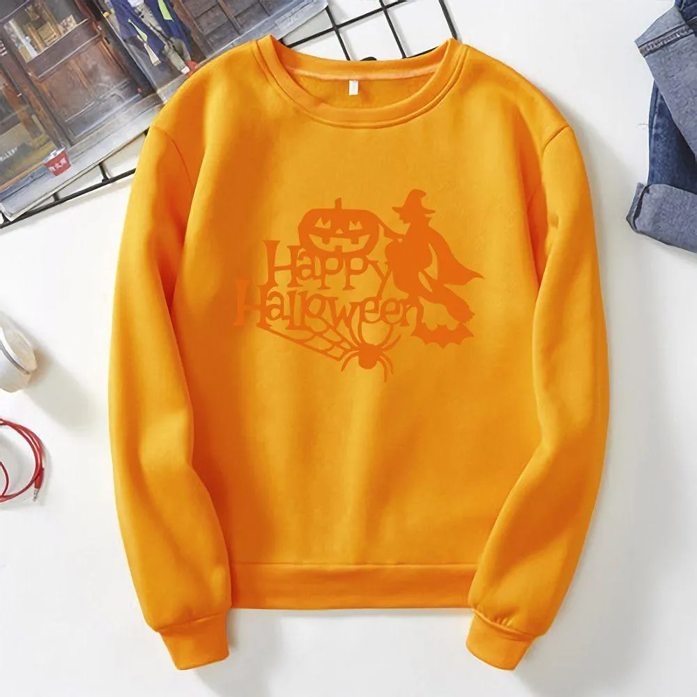 Graphic long Sleeve Shirts Happy Hallowen