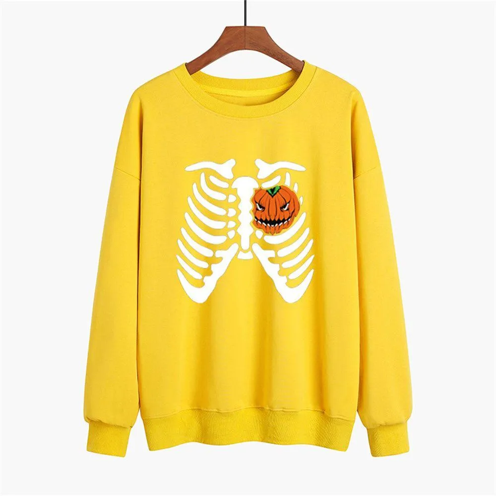 Graphic long Sleeve Shirts Ribs And Pumpkins