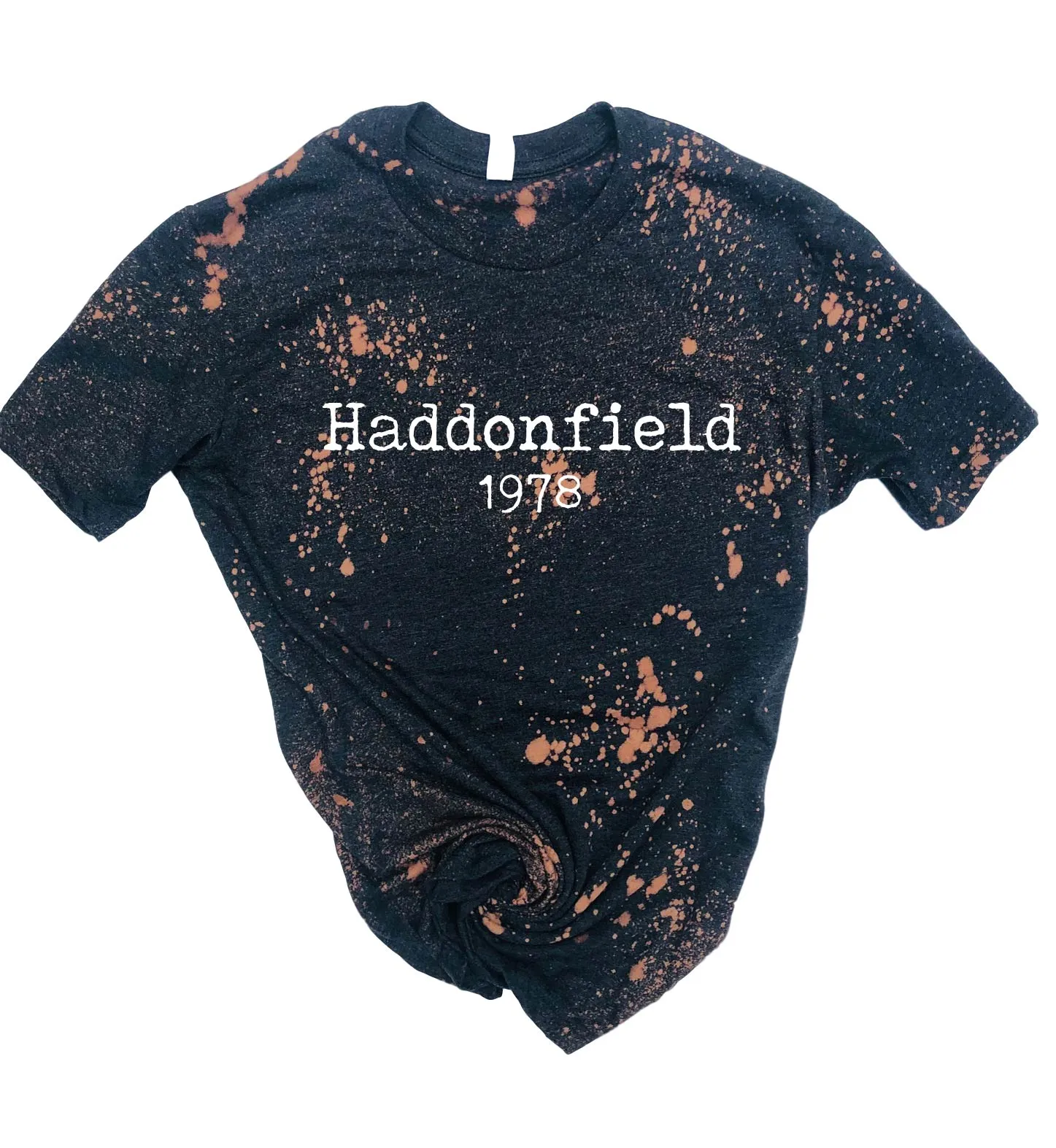 Haddonfield Shirt | Halloween Bleached Tee | Unisex Crew
