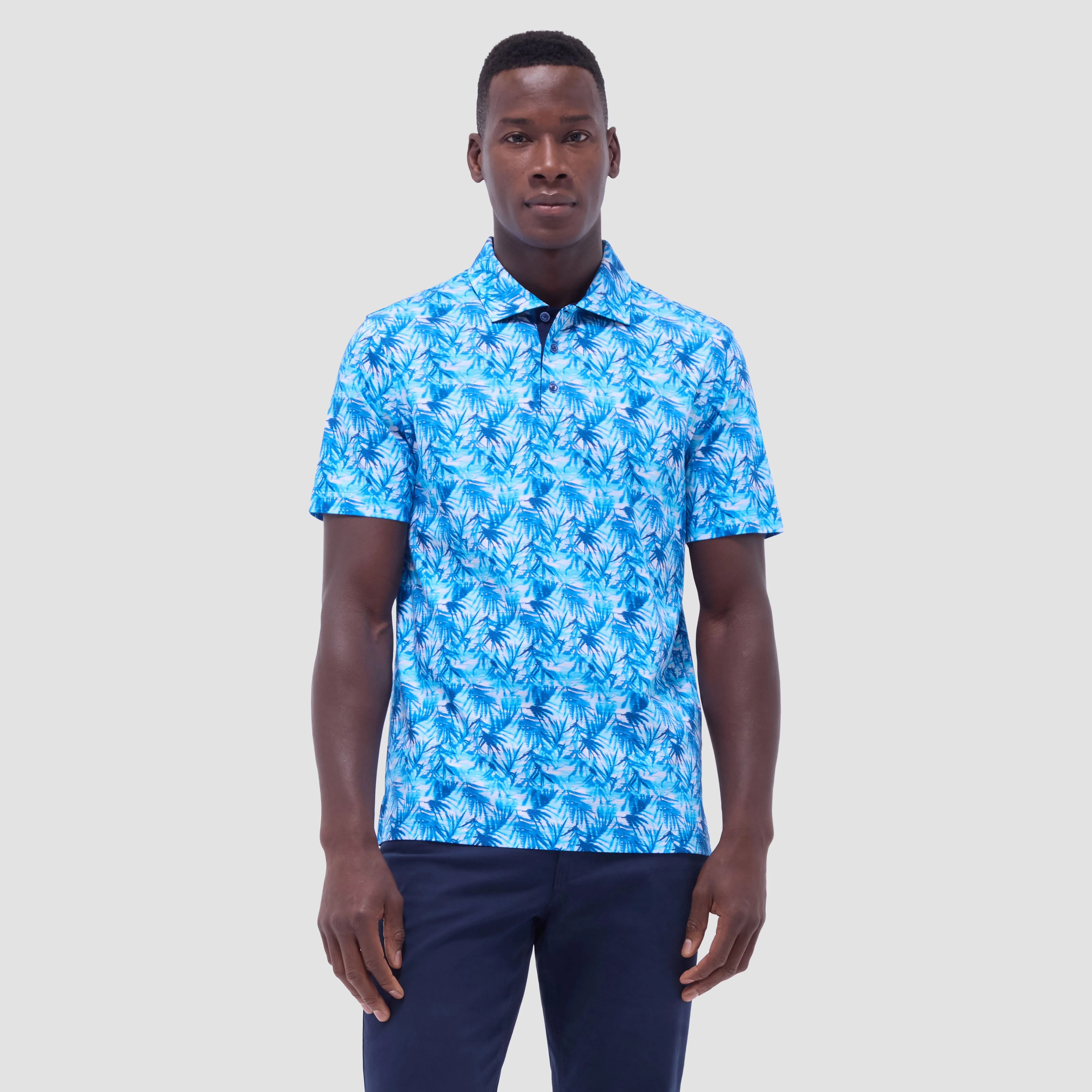 Hendrix Leaf Print Polo Shirt