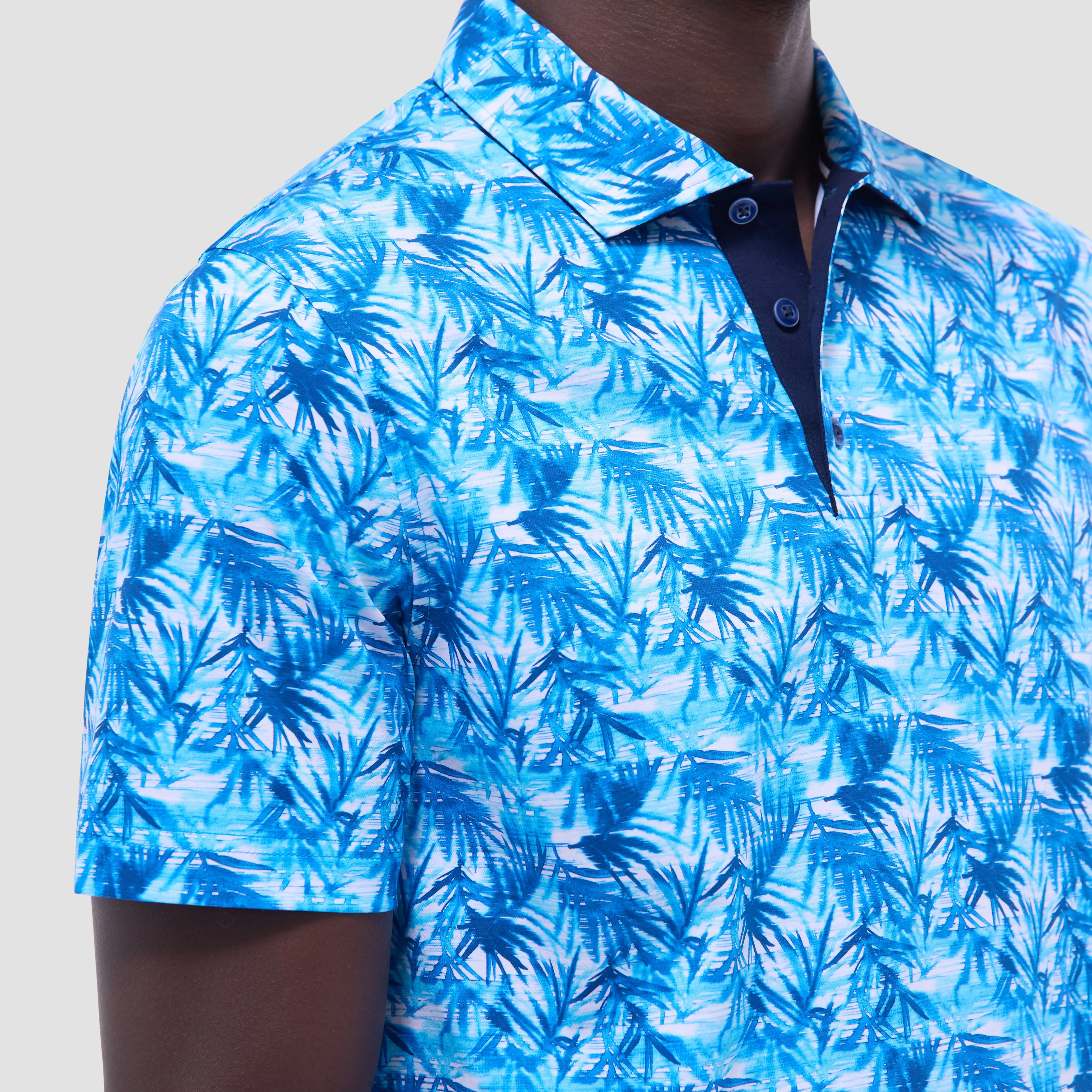 Hendrix Leaf Print Polo Shirt