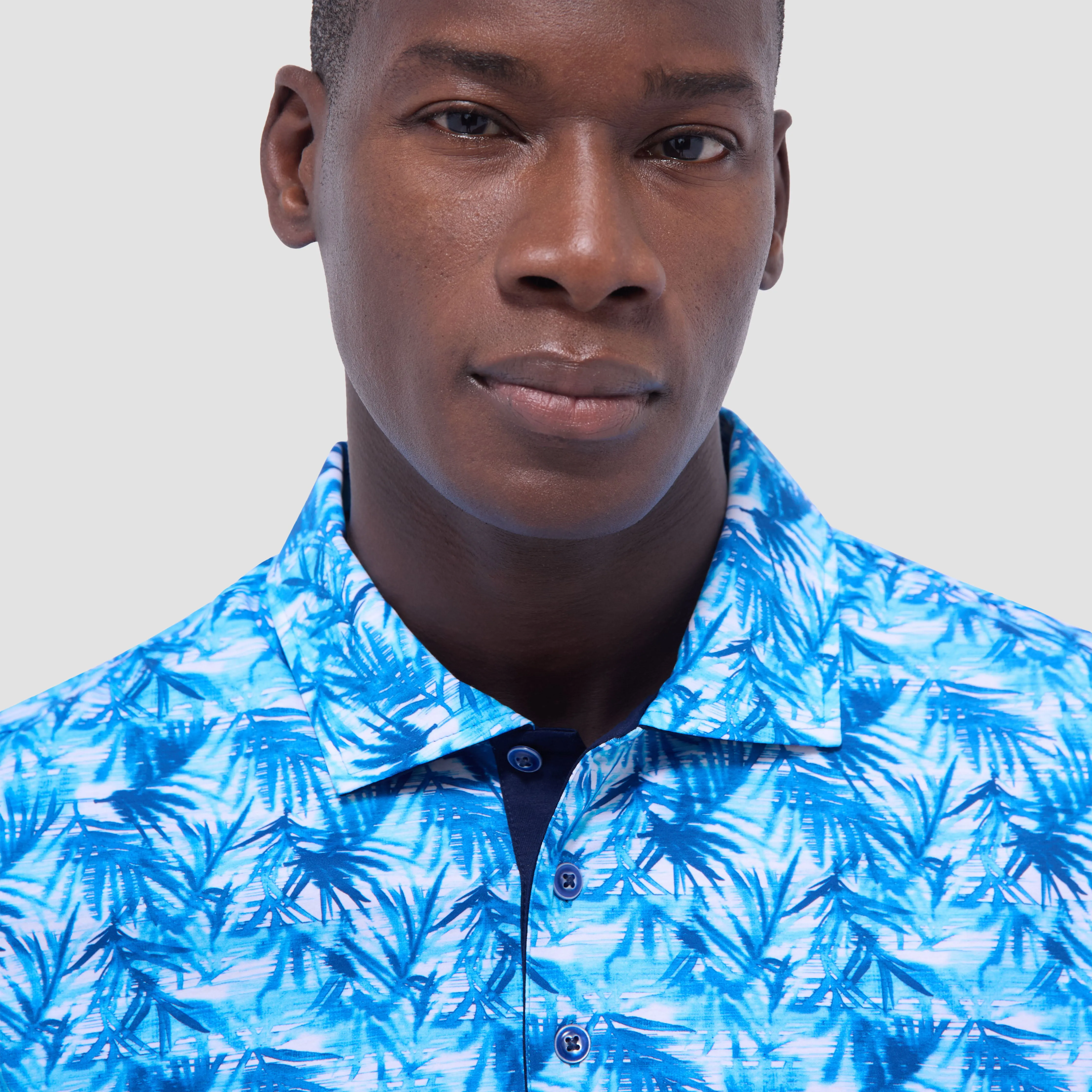 Hendrix Leaf Print Polo Shirt