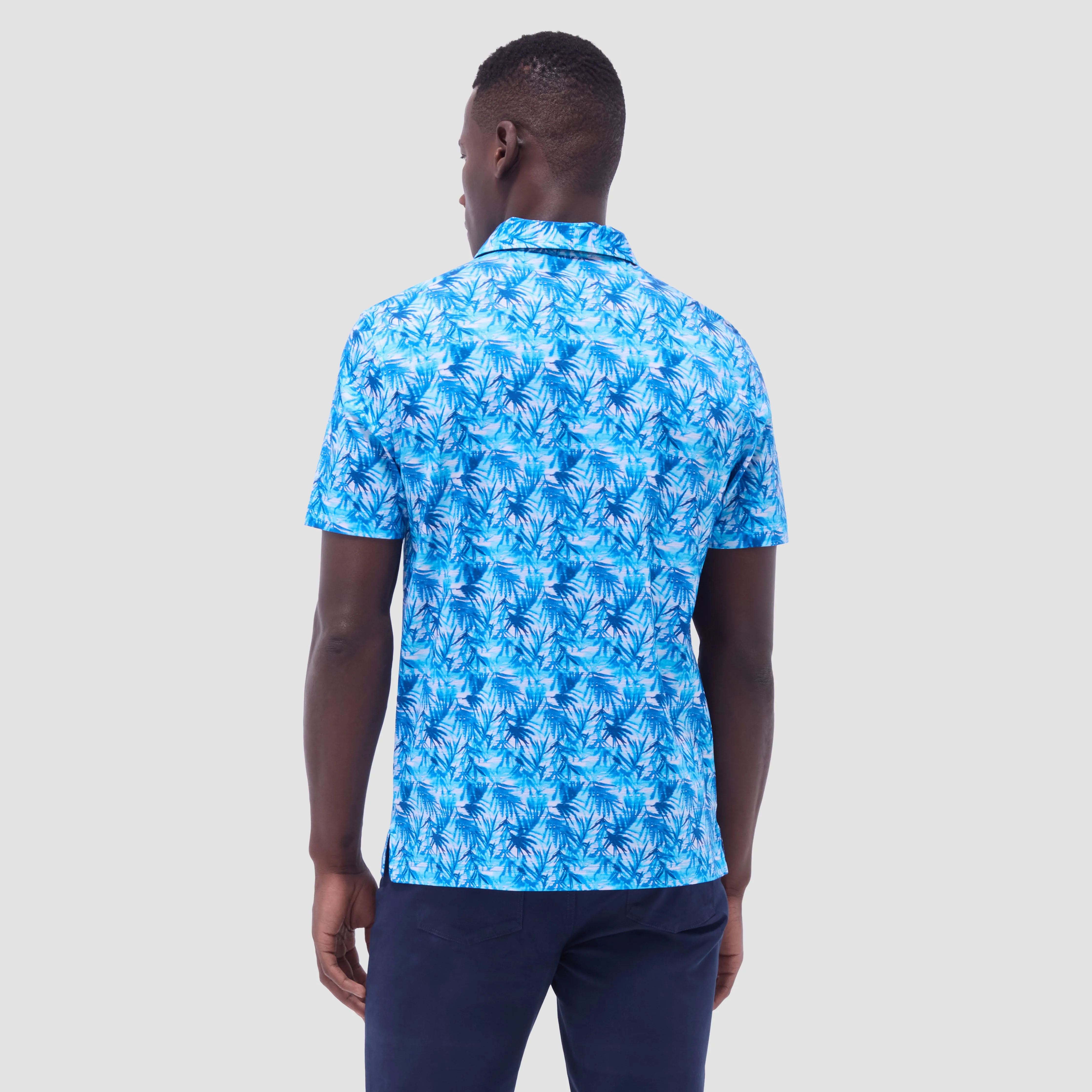 Hendrix Leaf Print Polo Shirt