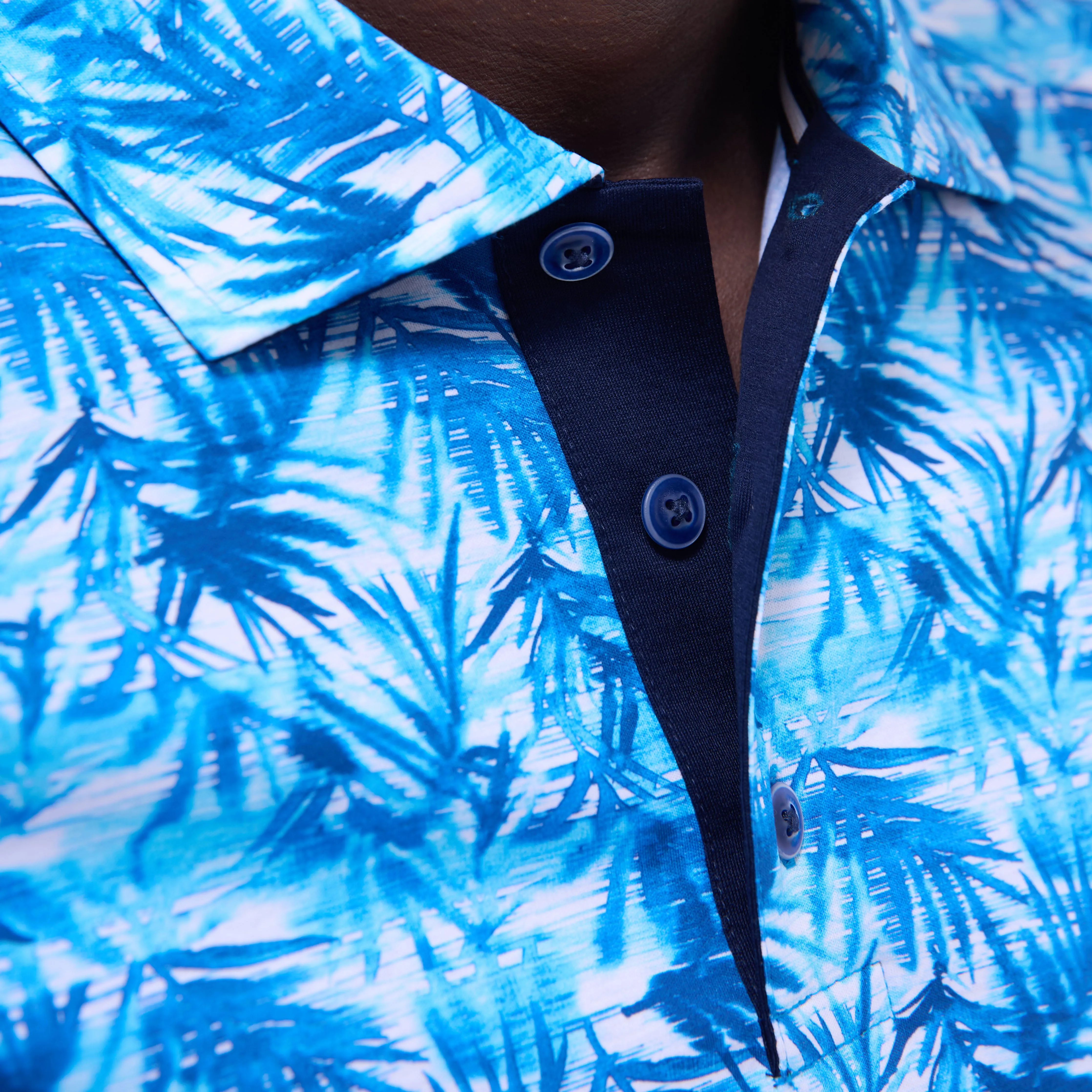 Hendrix Leaf Print Polo Shirt
