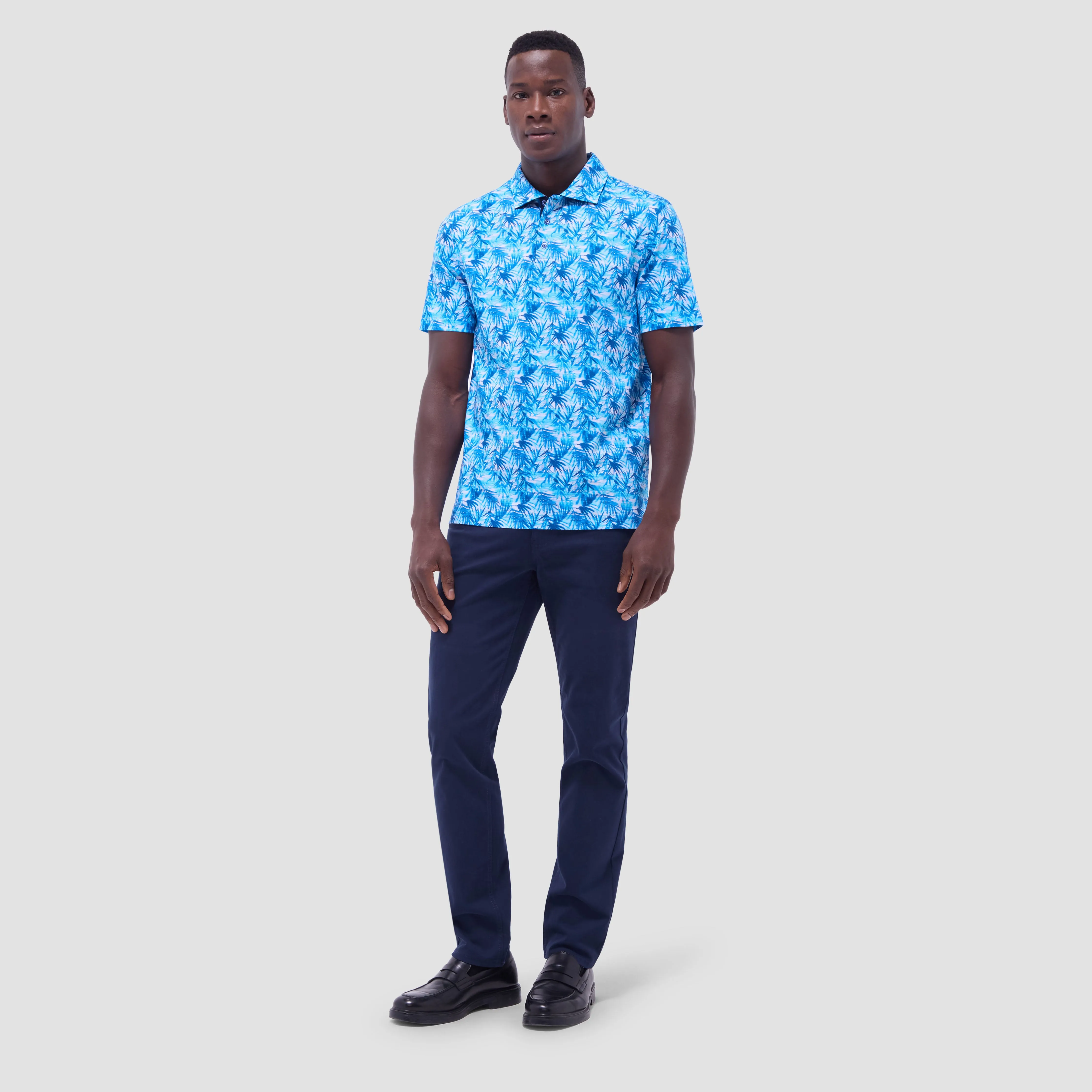 Hendrix Leaf Print Polo Shirt