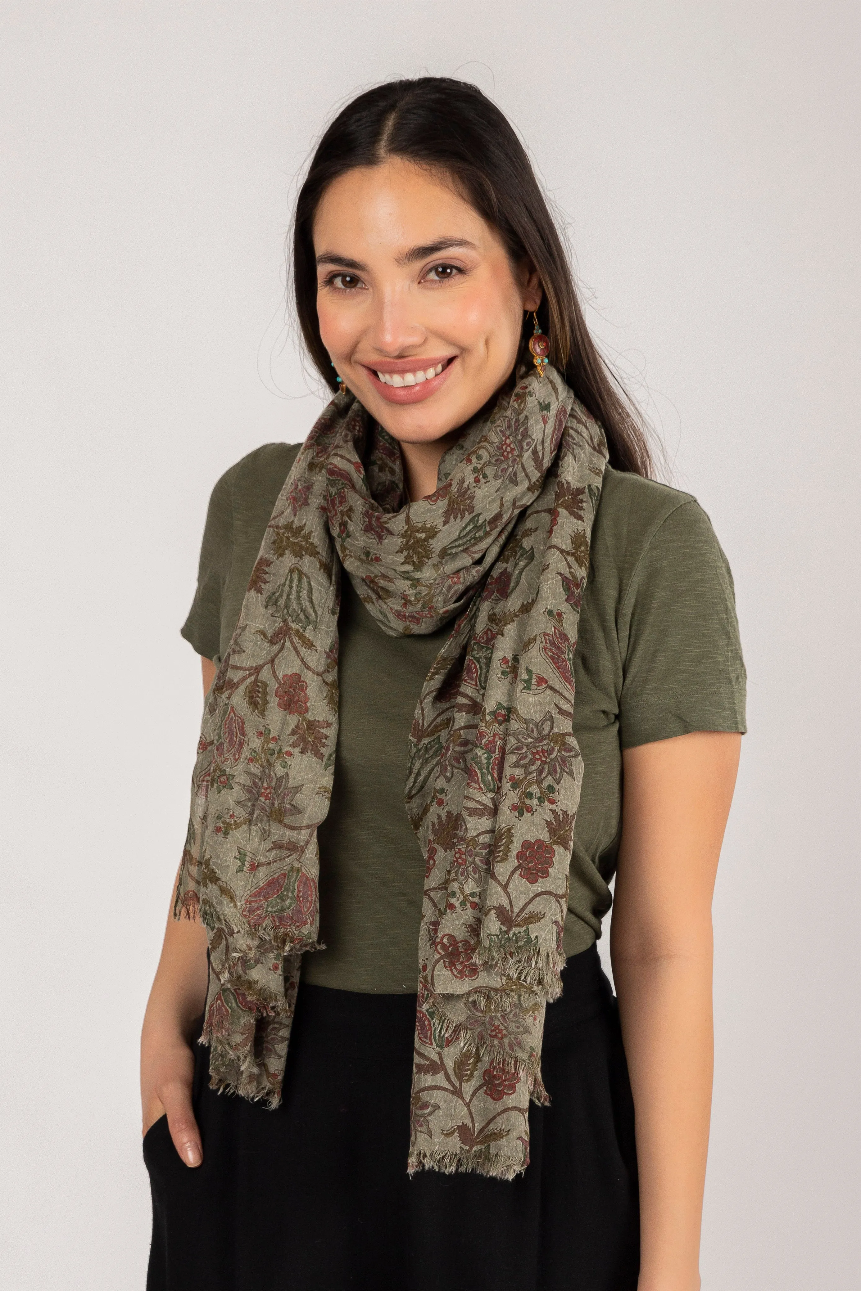 Jacobean Cotton Scarf.