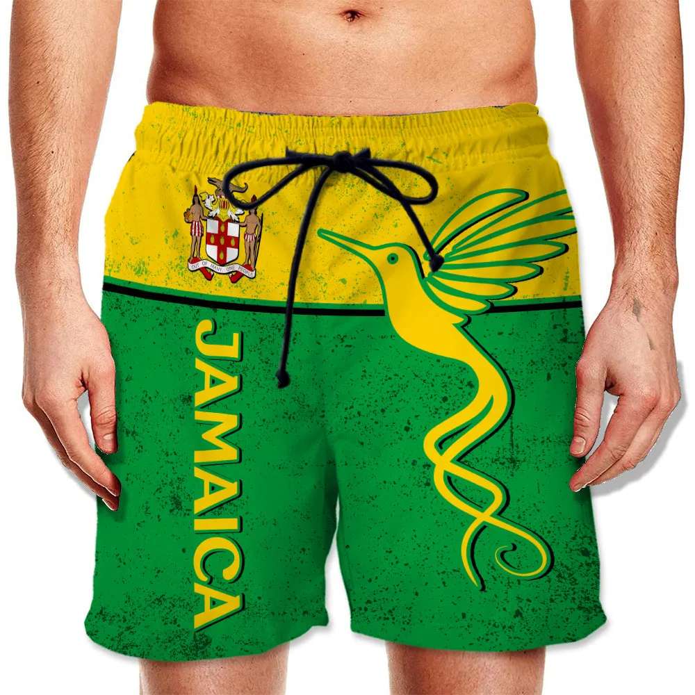 Jamaica Colorful Symbols Pride Jamaican Men's Beach Short