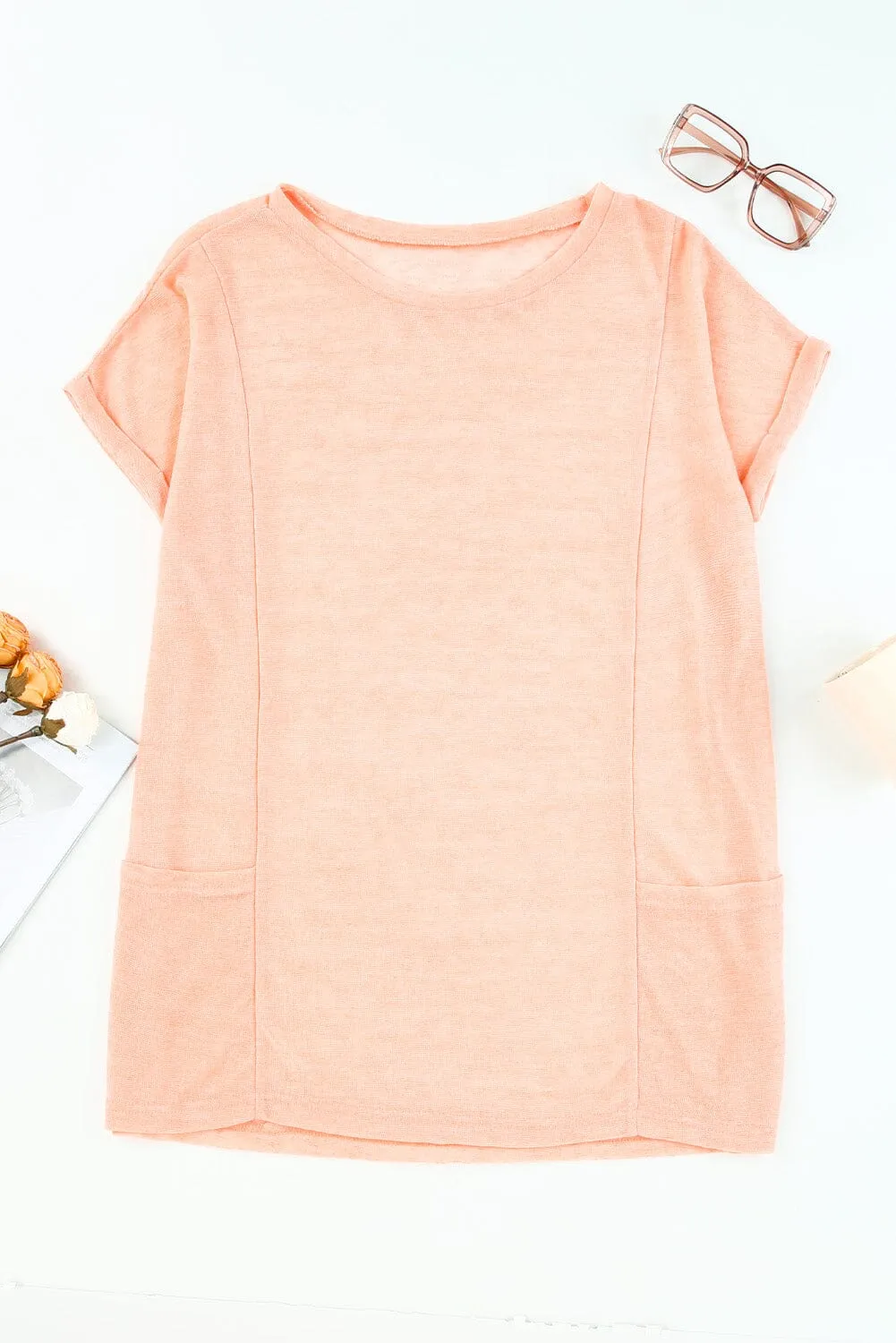 KaleaBoutique Stylish Loose Fit Pockets Short Sleeve Beach Cover Up