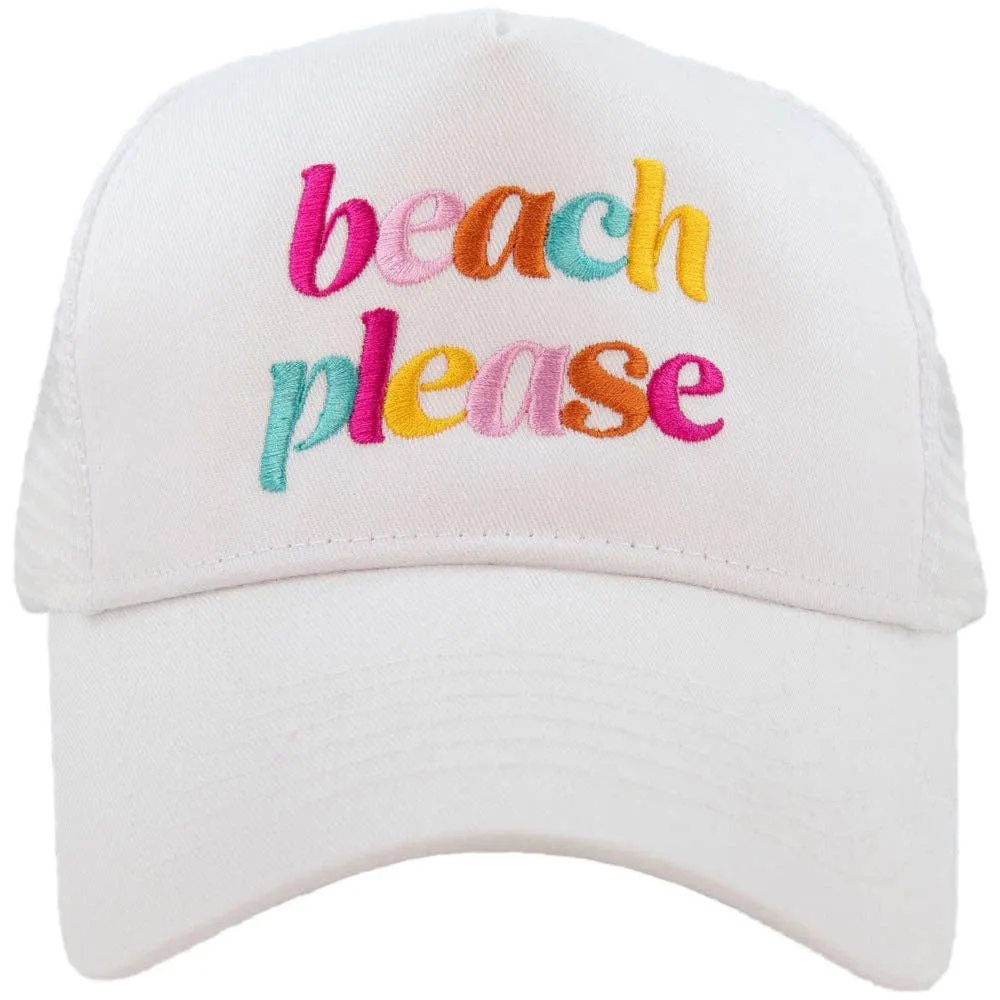 Katydid Beach Please Foam Trucker Hat KDC-TCFM-1063_HPK_WHT