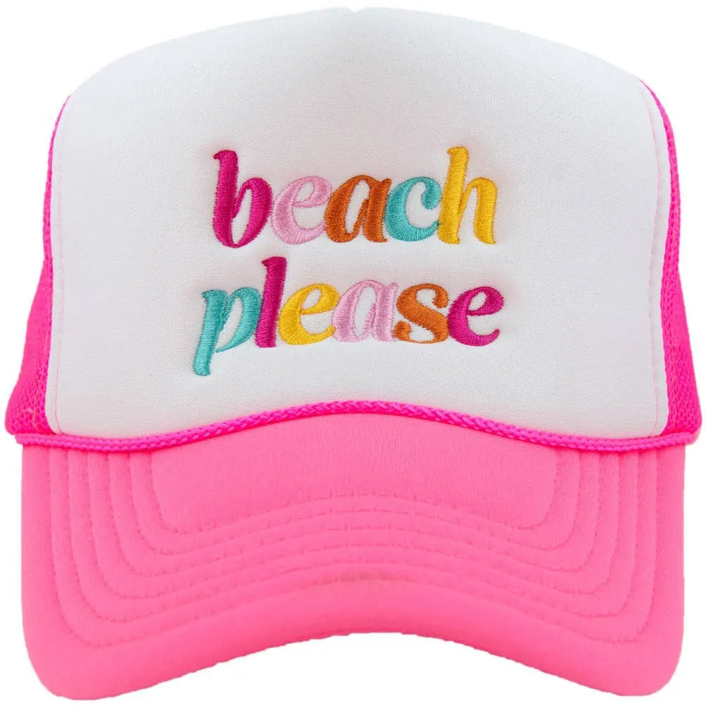 Katydid Beach Please Foam Trucker Hat KDC-TCFM-1063_HPK_WHT