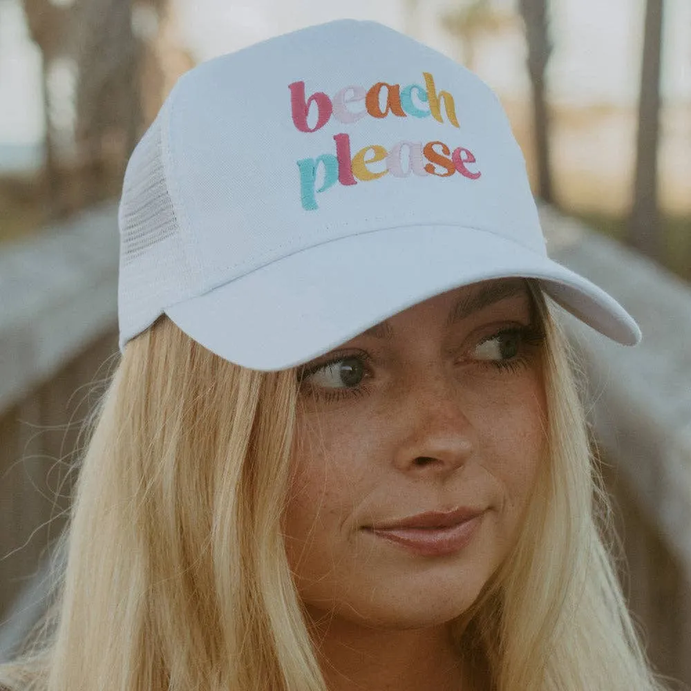 Katydid Beach Please Foam Trucker Hat KDC-TCFM-1063_HPK_WHT