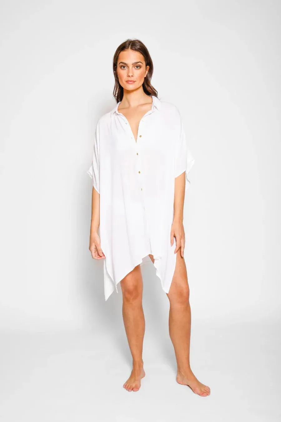 KOY RESORT- WOMEN'S MIAMI BIG SHIRT BUTTON UP COVER UP