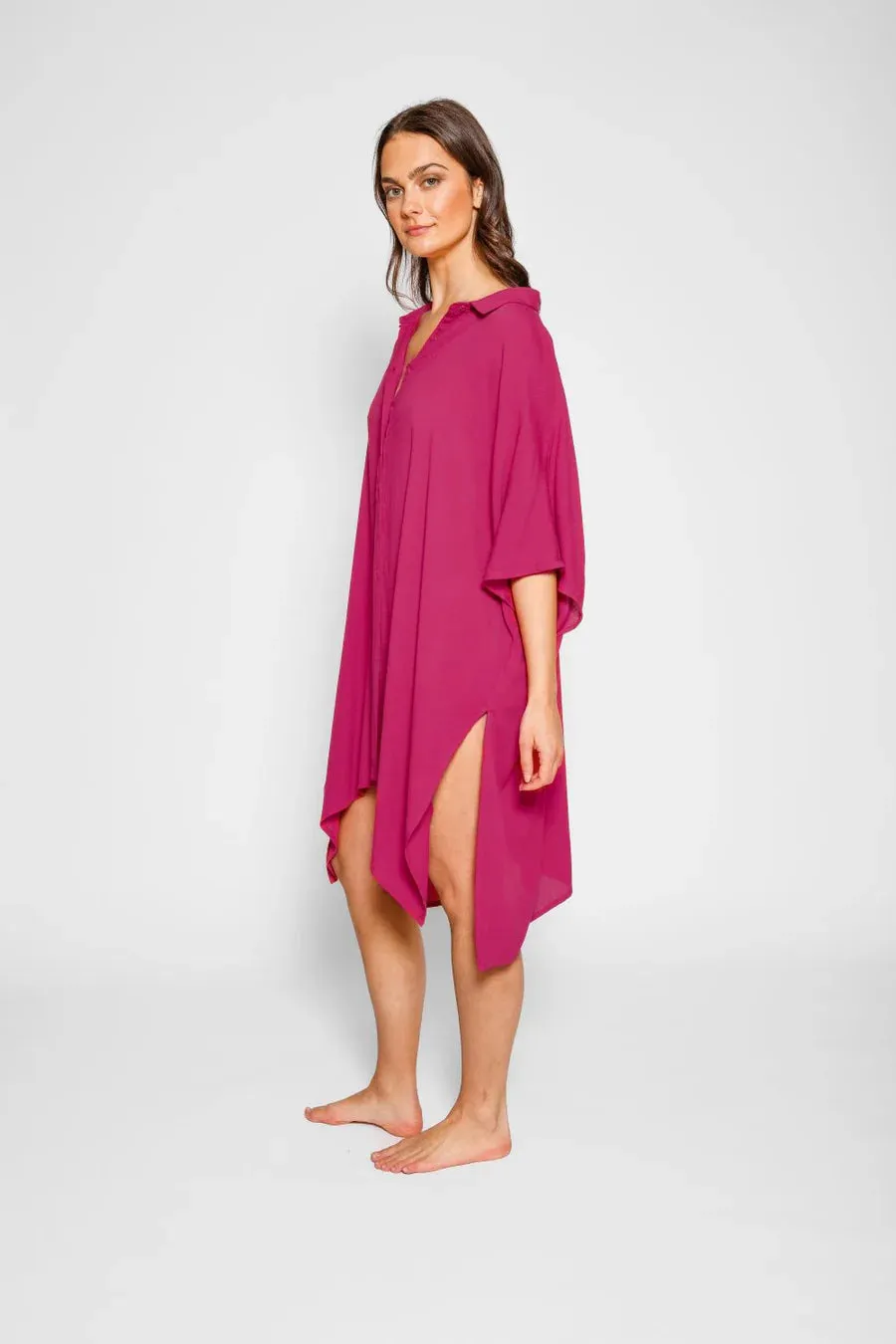 KOY RESORT- WOMEN'S MIAMI BIG SHIRT BUTTON UP COVER UP