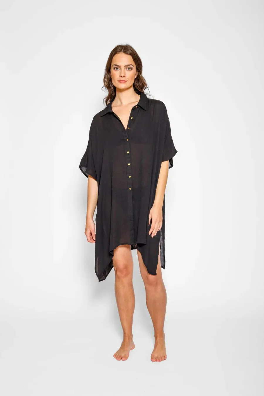 KOY RESORT- WOMEN'S MIAMI BIG SHIRT BUTTON UP COVER UP