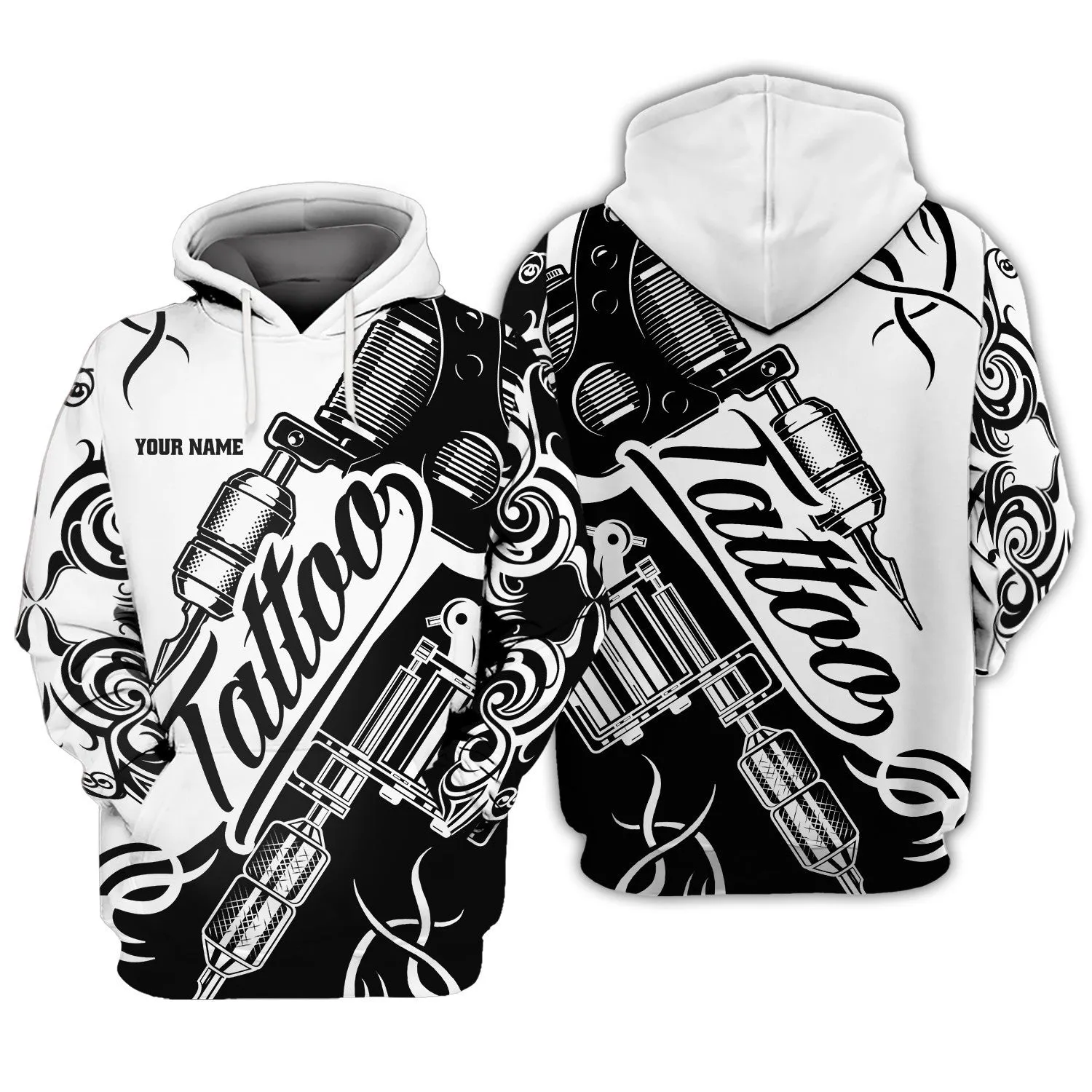Latest Tattoo Artist Shop Personalized Name 3D Hoodie, 3D Zipper Hoodie