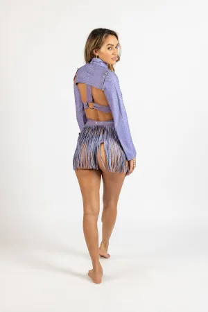 Lavender Fringe Snakeskin