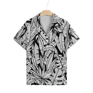 LEAVES PRINTED ALOHA SHIRT