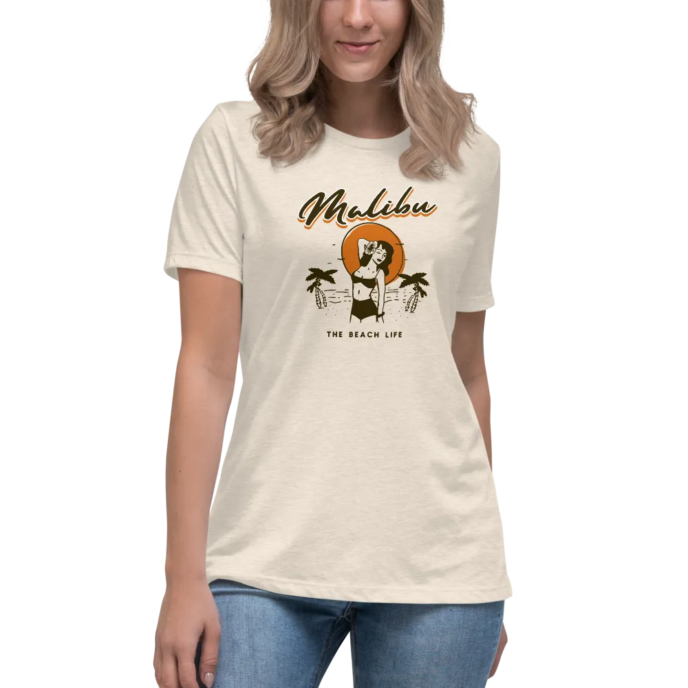 MALIBU BEACH LIFE Women's Relaxed T-Shirt